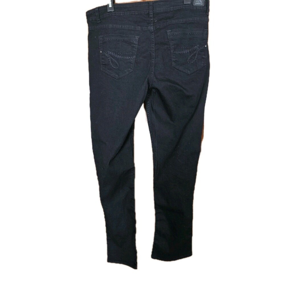 Jordache Black Denim Stretch Grunge Mid Skinny Womens Jeans Size 14 Y2K Inspired